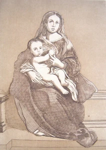 Druck der Kunst - Gravur A Grabstichel - Madonna Mit Jesus Kind -incisore A. - Picture 1 of 1