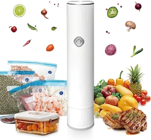 Portable Handheld Vacuum Sealer 12 Reusable Bags Cordless Food Sealer Sous Vide - Picture 1 of 12