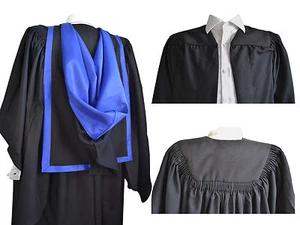 Abschlusskleid und volle Kapuze Set Universität Bachelor akademisch geriffelte Robe - Bild 1 von 22