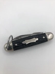 IMPERIAL KAMP KING CAMPING UTILITY POCKET KNIFE MADE IN USA Vintage Black - Picture 1 of 11