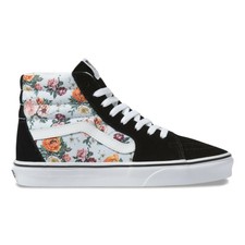 black floral high top vans