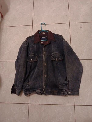 Jaqueta jeans QSD vintage anos 90 Quiksilver água salgada tamanho M pai moto bombardeiro folgado Y2K EUA - Imagem 1 de 4
