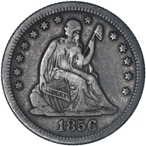 1856 O Seated Liberty Quarter 90% Silver Very Fine VF+ See Pics V134 Cover