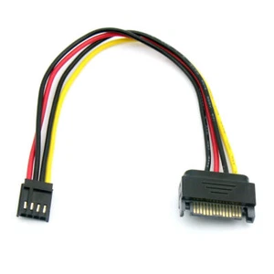 20cm Floppy Drive 4Pin to SATA Male Power Cable Adapter SATA 15PIN to 4Pin New - Picture 1 of 5