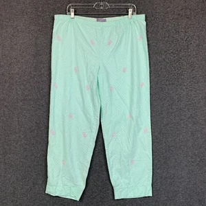 Pantalones de pijama Laura Scott SP para mujer salón lunares florales algodón lana verde - Imagen 1 de 12