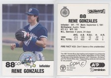 1991 Toronto Blue Jays Fire Safety Rene Gonzales