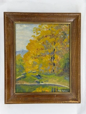 Paisaje firmado B C Bates - óleo sobre lienzo - enmarcado Foto 1 de 3