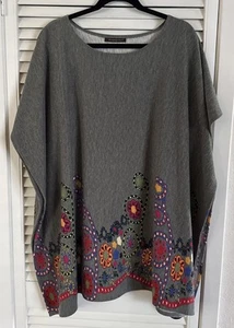 Anthropologie “Do Everything in Love”Womens One Size Gray Poncho Shawl EUC - Bild 1 von 5
