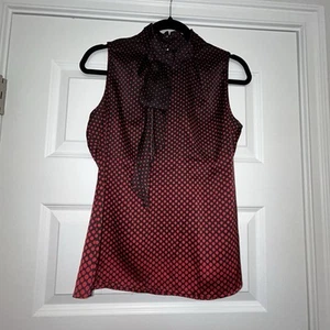 New York & Company 7th Avenue Polka Dot Print Sleeveless Blouse Shirt Top  XS - Picture 1 of 5