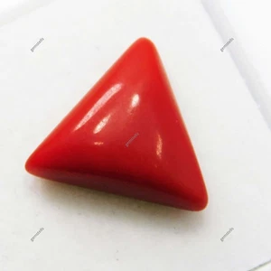 Natural 5 Ct Natural Cabochon Trillion Cut Italian Red Coral Loose Gemstone - Picture 1 of 4