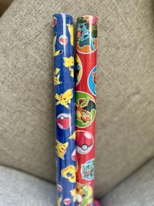 Hallmark Set Of 2 Pokemon Wrapping Paper 40 Total Sqft 30 Inch - Picture 1 of 1