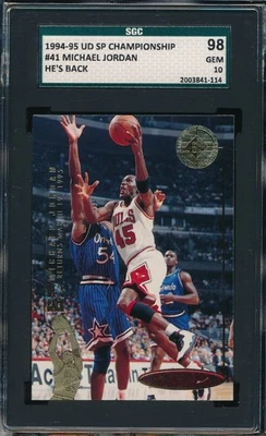 МАЙКЛ ДЖОРДАН 1994-95 ВЕРХНЯЯ КОЛОДА SP ЧЕМПИОНАТ SGC 98 GEM НОВОМ 10 КАРТА #41! - Изображение 1 из 2