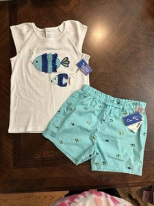 NWT Gymboree Sz 10 Save The Seas 2 Pc 3D Top & Embroidered Shorts $62.90 Retail - Picture 1 of 5
