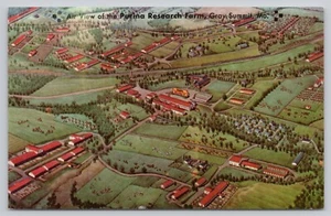 Air View Of The Purina Research Farm Gray Summit Missouri Chrome Postcard - Picture 1 of 2