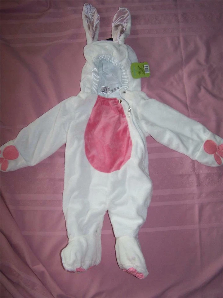 NEW! CHILDS RABBIT EASTER BUNNY COSTUME PLUSH SOFT FULLY LINED  SIZE 9-12 MO Foto 1 de 1