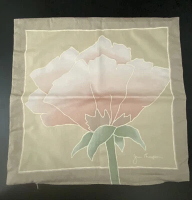 Vintage Jim Thompson Designer Flower Thai Cotton Pillow Cover 15" x 15" Zip RARE - Image 1 of 4