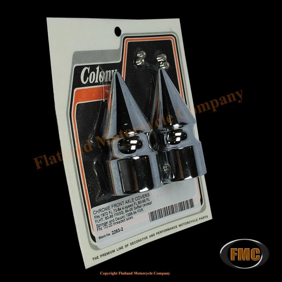 Colony 2263-2, Front Axle Covers, Pike Style, Fits: "See Description", Chrome Foto 1 de 1