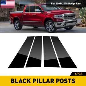 Black Pillar Post Door Trim Cover Accessories for 09-18 Dodge Ram 1500 2500 3500 - Picture 1 of 14