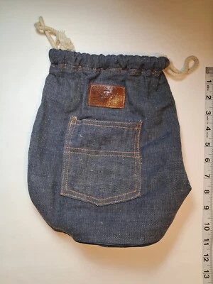 Bolso de mezclilla vintage de los años 60 con rodillos rizadores de pelo, etiqueta Janey Foto 1 de 4