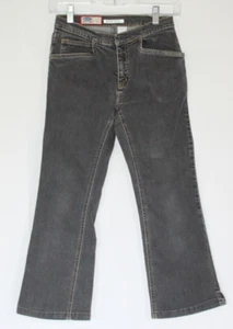 VTG OLD NAVY CHARCOAL BLACK DENIM JEANS SZ 12 YOUTH GIRLS STRETCH BOOTCUT 2001 - Picture 1 of 18