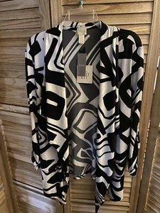 Chicos Cárdigan Delantero Abierto Tejido Kit Chaqueta Blanco y Negro Mujer’s Talla 2 - Imagen 1 de 4