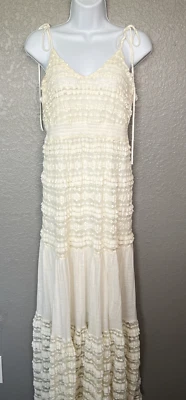 A Pea In The Pod Hazel Dress S Off Beige Lace Tiered Maxi Maternity Pictures - Image 1 of 4