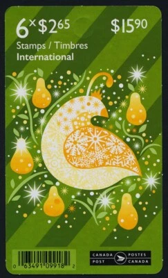 2019 - #3203a BK734 Booklet - Canada - Christmas Partridge in a Pear Tree  cv$32 - Image 1 of 2