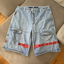 Vtg Le Jean De Marithe Francois Girbaud Denim Jean Shorts Tape Blue Size 44