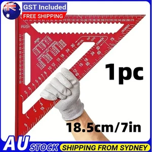 7'' Aluminium Alloy Triangle Angle Speed Square Protractor Guide Ruler Metric AU - Picture 1 of 11