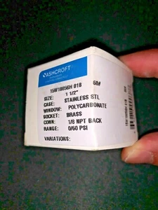 ASHCROFT 15W1005SH 01B 30# PRESSURE GAUGE 0-35 PSI 1/8" NPT BRASS 15W1005SH01B30 - Picture 1 of 7