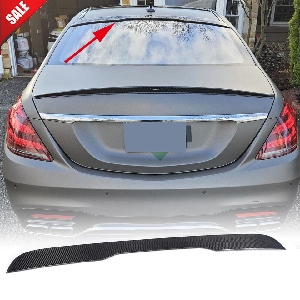 Alerón de techo trasero de carbono real para Mercedes Benz W222 S400 S63 S65 2014-2020 Foto 1 de 4