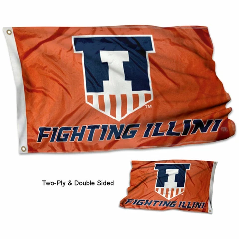 Illinois Fighting Illini Victory Badge Flag Double Sided 2-Ply 3x5 Foot Outdoor Cover
