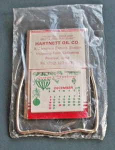 1980 VINTAGE CALENDAR SMALL EASEL TYPE HARTNETT OIL CO. PERCIVAL, IOWA NIB - Picture 1 of 5