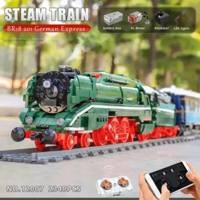 MouldKing Radio Control German Express BR18 Modell Dampfeisenbahn Licht Soundsmoke  - Bild 1 von 4