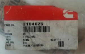 New Cummins Clamping Plate 3104025 - Foto 1 di 2