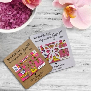 10XPersonalised Butterfly Scratchcard/Lottery Ticket Holders Lucky in Love BLH1a - Picture 1 of 5