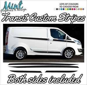 CALCOMANÍAS GRÁFICAS FORD TRANSIT PERSONALIZADAS COMPATIBLES RAYAS LATERALES CUALQUIER COLOR ST 1002 - Imagen 1 de 4