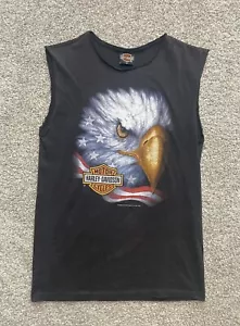 vtg harley davidson t shirt Medium Cutoff Sleeve American Eagle Made In USA 1992 - Picture 1 of 6
