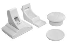 Callowesse MGLK41 Adhesive Magnetic Cupboard Locks, 4 Locks & 1 Key - White