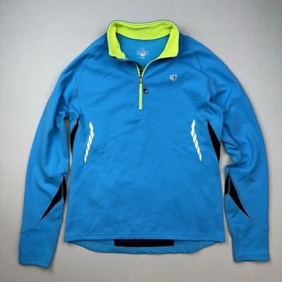 Pearl Izumi Select Series Cycling Jacket 1/4 Zip Mock Long Sleeve Blue Hi Vis - Image 1 of 4