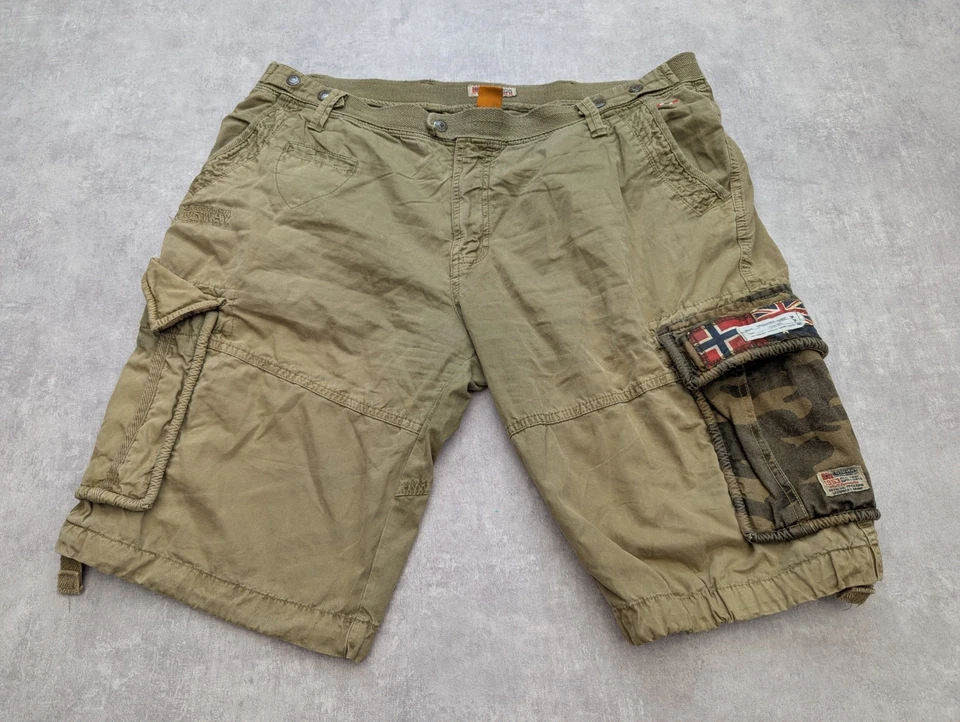 Geographical Norway Shorts Mens 3XL Khaki Cargo Camo Outdoor Utility Army Grunge - Image 1 of 4