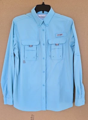 Camisa Columbia para mujer PFG Bahama II pesca al aire libre verde azulado claro talla S Foto 1 de 4