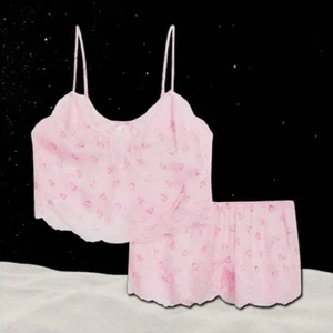 SKIMS Sz XL 14/16 Romance Silk Lace Camisole Shorts Set Pajamas Cherry Blossom - Picture 1 of 7