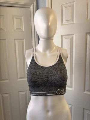 Calvin Klein Performance Sports Bra Gray Seamless Racerback See Measurements - Image 1 of 4