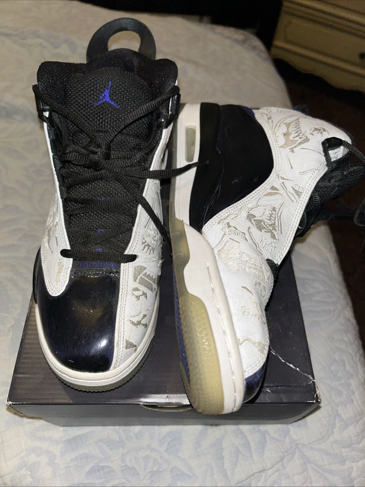 Hombre Nike Air Jordan Dub Zero 311046-106 Blanco Concord - Talla 9 Usado - Sin Caja Foto 1 de 4