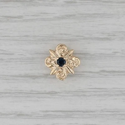 Old Victoria 0.15ct Sapphire Slide Bracelet Charm 14k Yellow Gold Vintage - Image 1 of 4