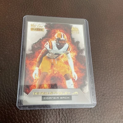 2022 Wild Card MATTE Derek Stingley Jr - Rookie Heat White - Orange Flames #RH-8 - Image 1 of 3