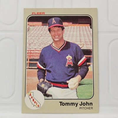 Tarjeta de béisbol Tommy John California Angels 1983 Fleer #95 Foto 1 de 2