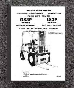 83 Gas & LP Gas Forklift Operator, Lube & Parts Manual Fits Yale G83P L83P - Picture 1 of 18