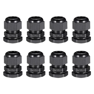 8Pcs M20x1.5 Cable Gland Waterproof Joint Adjustable Black for 6mm-12mm Dia Wire - Photo 1/6